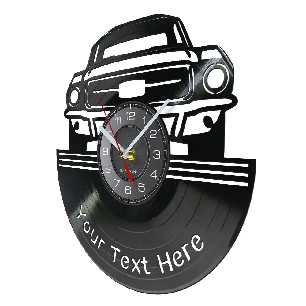 Auto Service Wall Art Garage Wall Clock Custom Your Name Number on The Clock Your Personalised Wall Clock Made of Vinyl Record