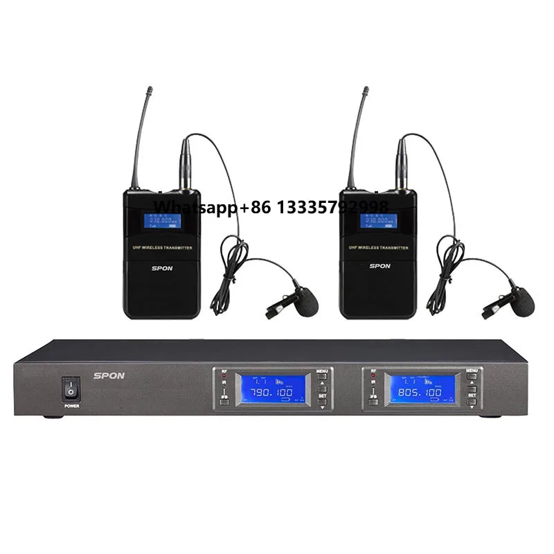 

Factory Hot Selling Cheap Lavalier Microphone System UHF Dual Lavalier Lapel Mic Vlog wireless microphone kit