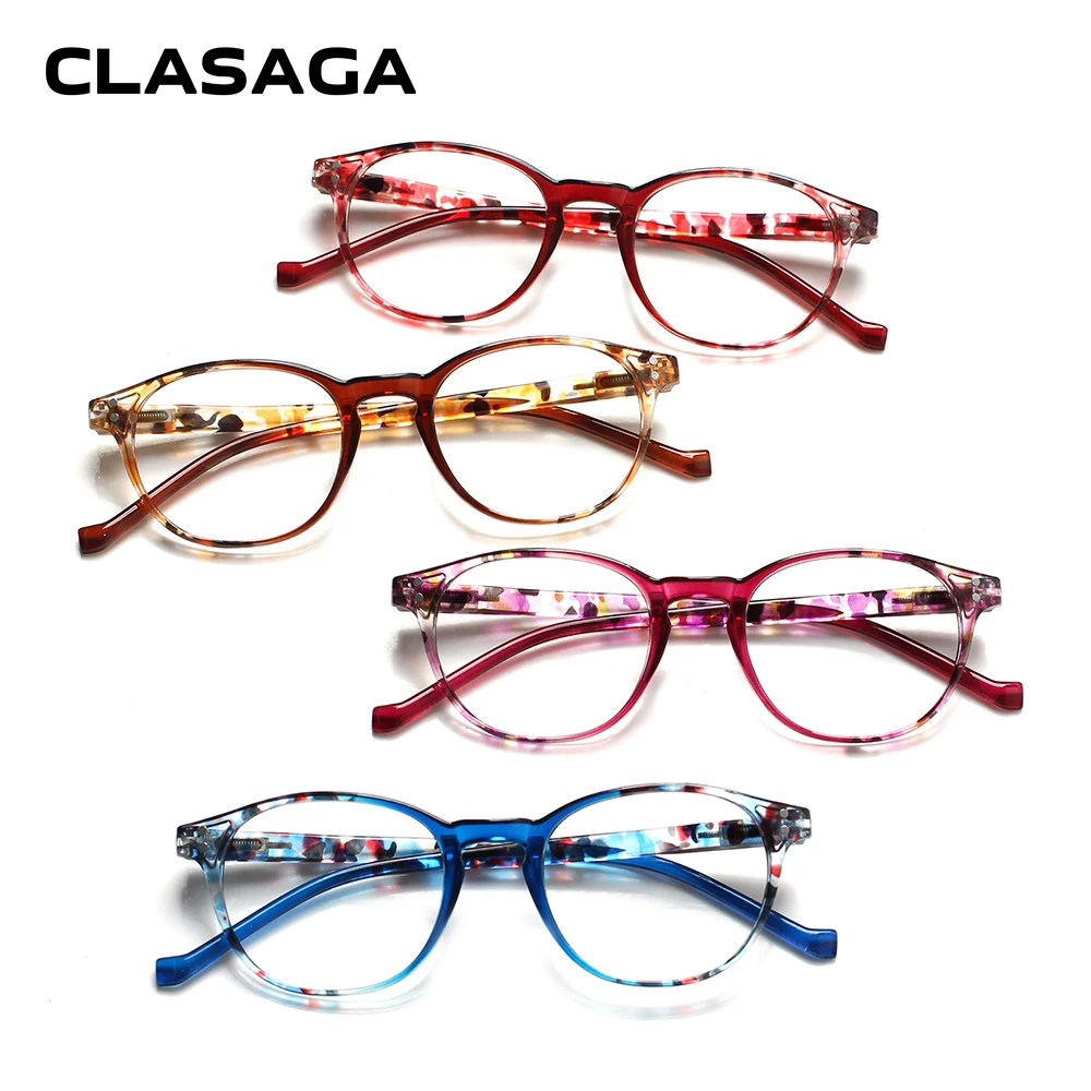 

CLASAGA 5 Pack High Quality Spring Hinge Men Women Blue Light Blocking Reading Glasses Comfortable Fit HD Prescription Reader