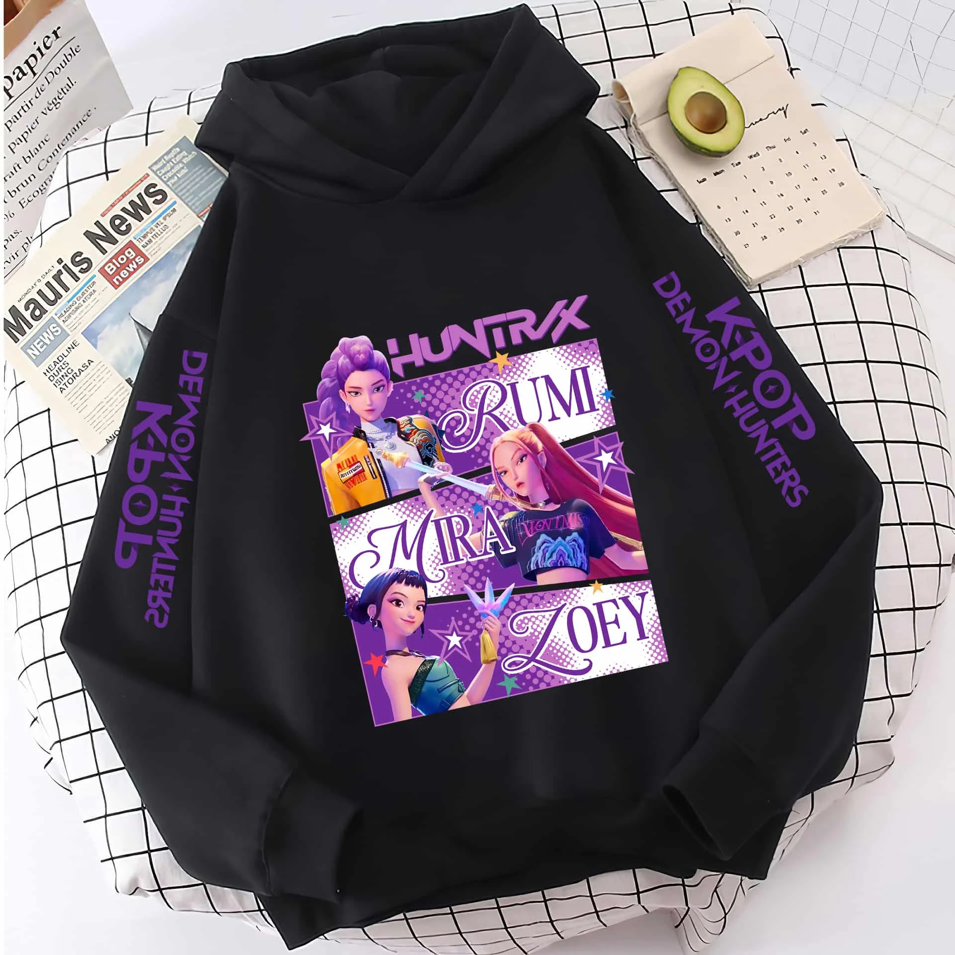 

Hot KPop Devil Hunter Fashion Rumi Print Pattern, Autumn/Winter Sports Hoodie Cute Long Sleeve Sweatshirt