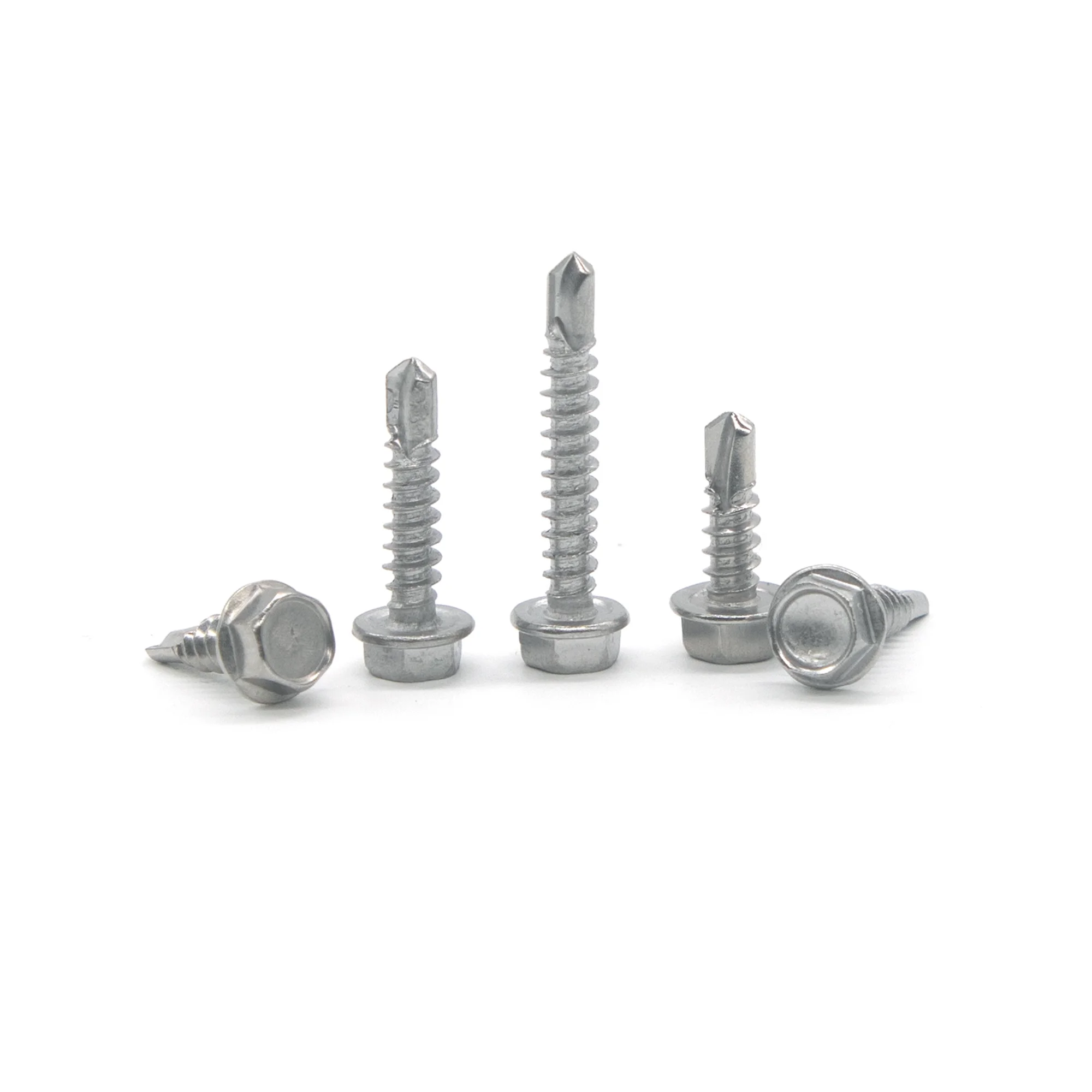 20 PCS 410 Stainless Steel Self Tapping Screws for Metal, 4.2*13/16/25 Hex Head Self Drilling Screws, Rust Proof Wood Screws