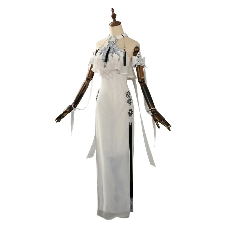 Game Naraka Bladepoint Ning Hongye Cosplay Costume White Snake Role Play Uniform Sexy Dress Halloween Party Carnival Suit