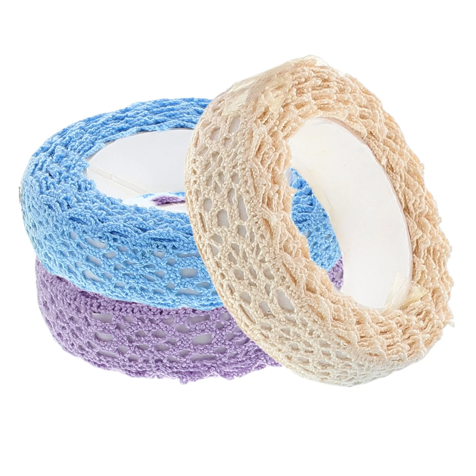 

3pcs Photo Frame Decorative Lace Tapes Craft Adhesive Fabric Scrapbook Washi Blue Purple White Albums