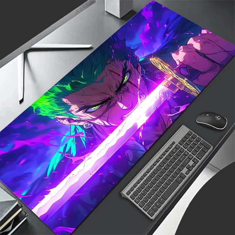 

Mouse pad one piece Zoro Computer Laptop Anime Keyboard Mouse Mat 900x400 Large Mousepad Keyboards Gamers Decoracion Desk Mat