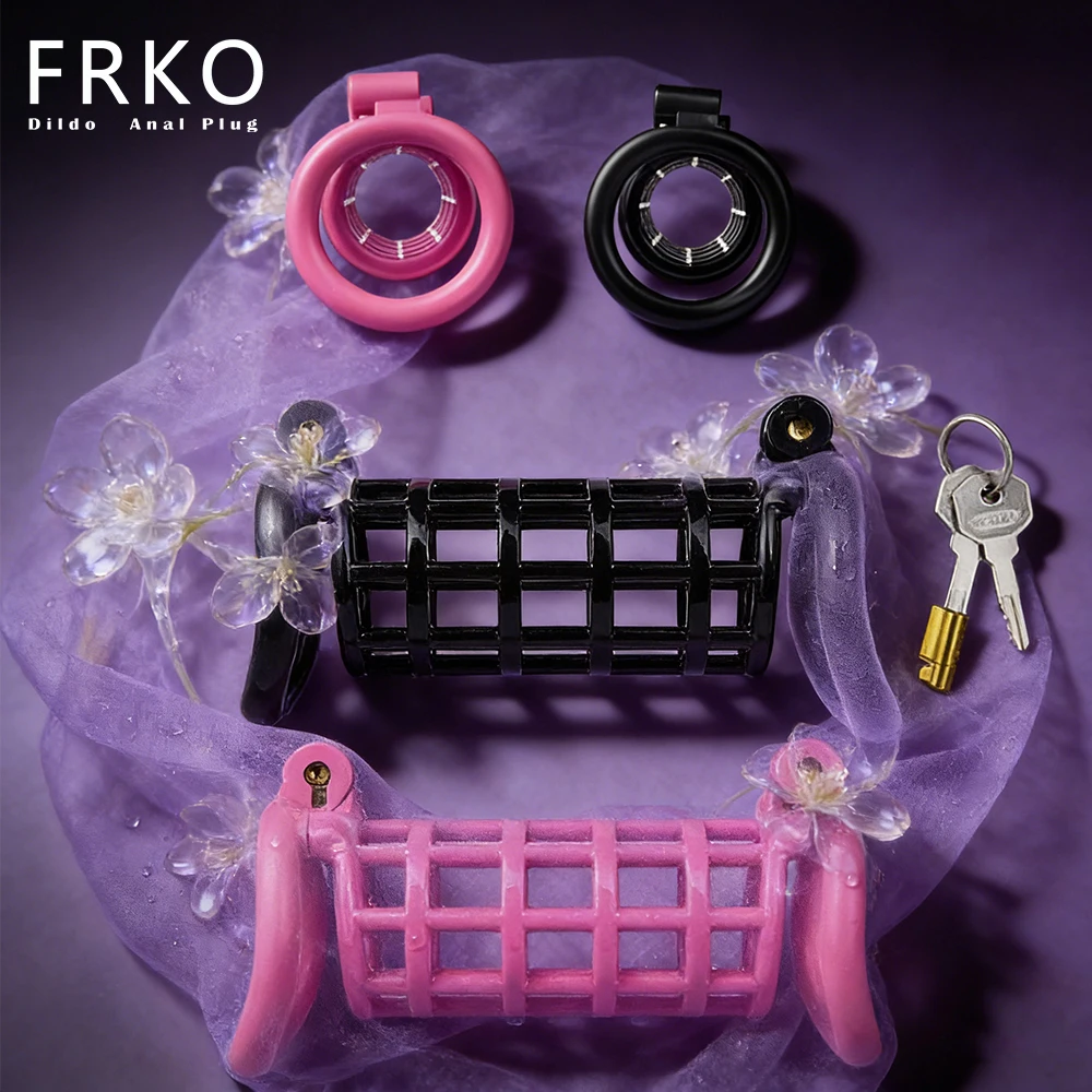 FRKO Shared Sentence Chastity Cage Device ABS Resin Lockcock 8 Curved Penis Ring Abstinence BDSM Sex Toys For Men Sissy 정조대 