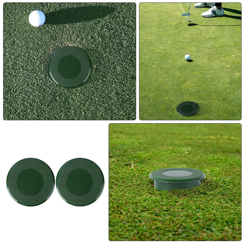 

3pcs Golf Putting Cup Cover Green Hole Cup Cover For Outdoor Golf Practice Lightweight Plastic Training Accessories