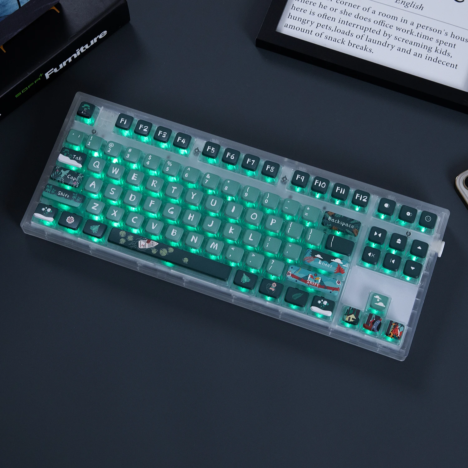 キーキャップ118ジャングルグリーンプディングキーキャップpbtキーキャップダブルレザーミルクキーキャップ熱昇華キーキャップ