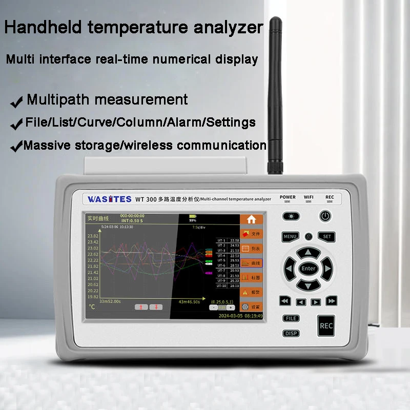 

Multi channel temperature tester, 10 channel temperature rise recorder, inspection contact temperature measurement WT300