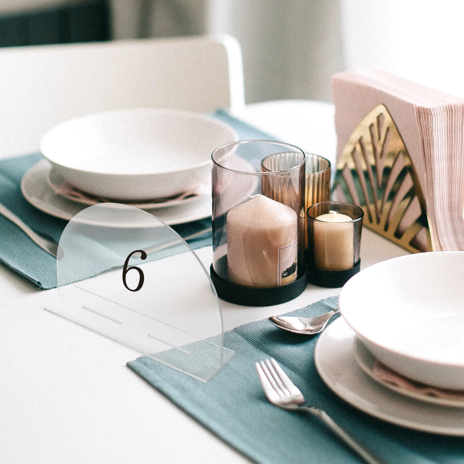 

6pcs Acrylic Table Number Signs Clear Sturdy Wedding Reception Banquet Party Event Place Cards Stand Diy Seat Table Sign Large