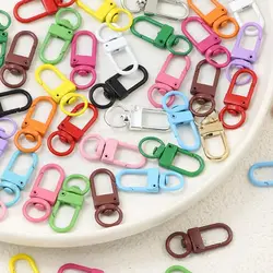 10pcs/Lot 34mm Macaron Color Clasps Hooks Green Blue Red Pink Purple White Keychain For Jewelry Making DIY Makings Accessories