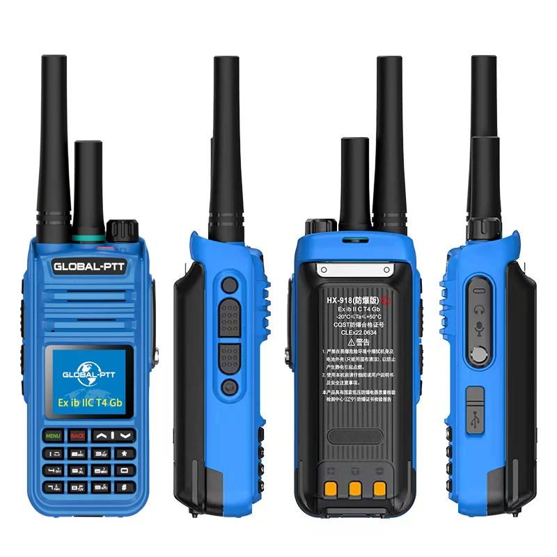 Ex918 global-ptt+UHF+phone call gas Explosion -proof walkie talkie two way radio commutator long range professional Firemen