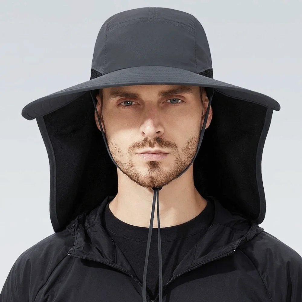 

Солнцезащитная панама с широкими полями для активного отдыха, регулируемая, с защитой для шеи, быстросохнущая, дышащая, летняя