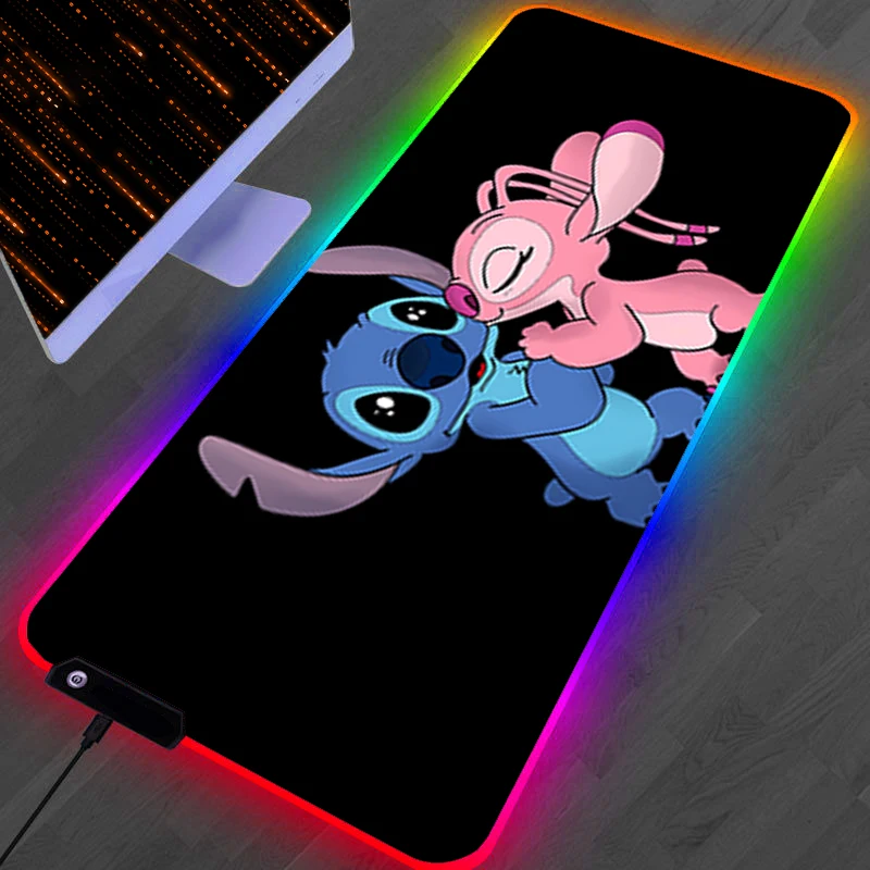 

RGB LED Mouse Pad Computer Gamer PC Accessories HD Mousepad Rubber Extended Pad Non Slip Desk Mat S-stitch Laptop Keyboard Pad