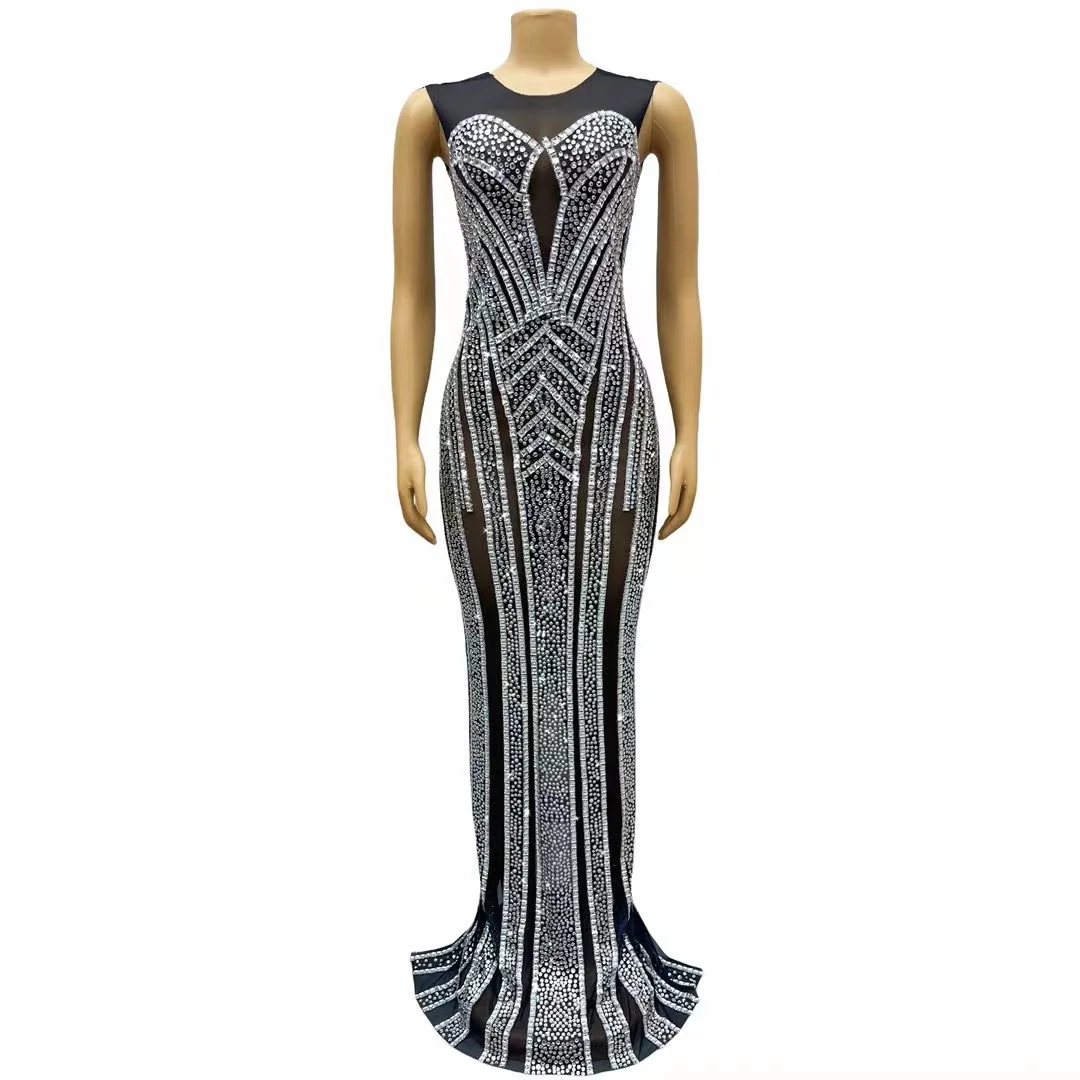 

Sparkly Rhinestones Sexy Crystal DiamondCocktail Dresses Trending Birthday Dress FashionGown Women C293