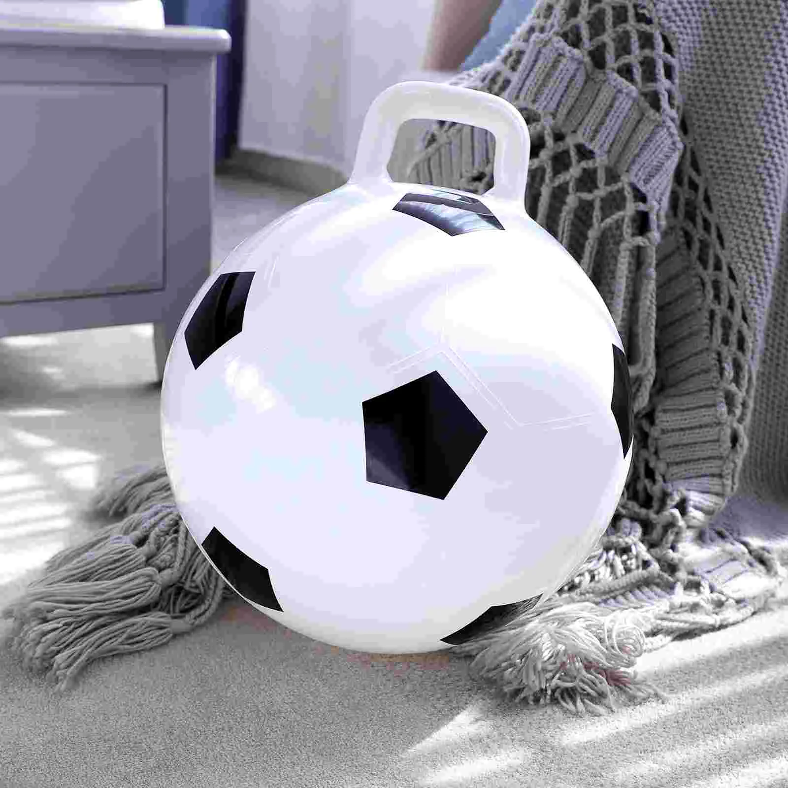 1pc 45cm inflável pvc brinquedo de futebol saltando bola de atividades ao ar livre indoor para crianças (branco, futebol)