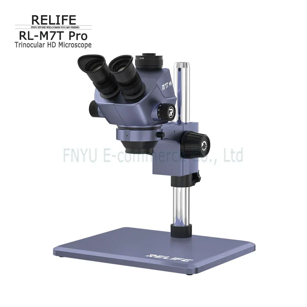 RELIFE RL-M7T Pro Trinocular HD Microscope 7X-50X Continuous Zoom B11 Large Base Adjustable High Imaging Inspection Repair Tool