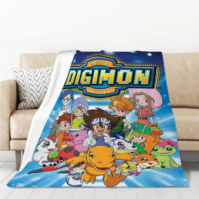 Fluffy Soft Blankets for Bed Anime Digimon Adventure Fleece Blanket Warm Winter Blanket Blankets & Throws Throw Sofa Furry Kid's