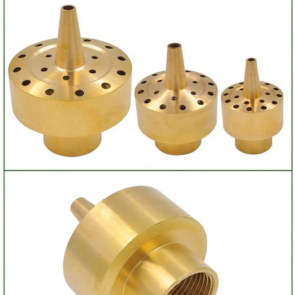 Brass Fountain Nozzle 1 5 Inch Adjustable Water Spray Head For Garden Pond Landscape Cedar Mushroom Fan Shape Design