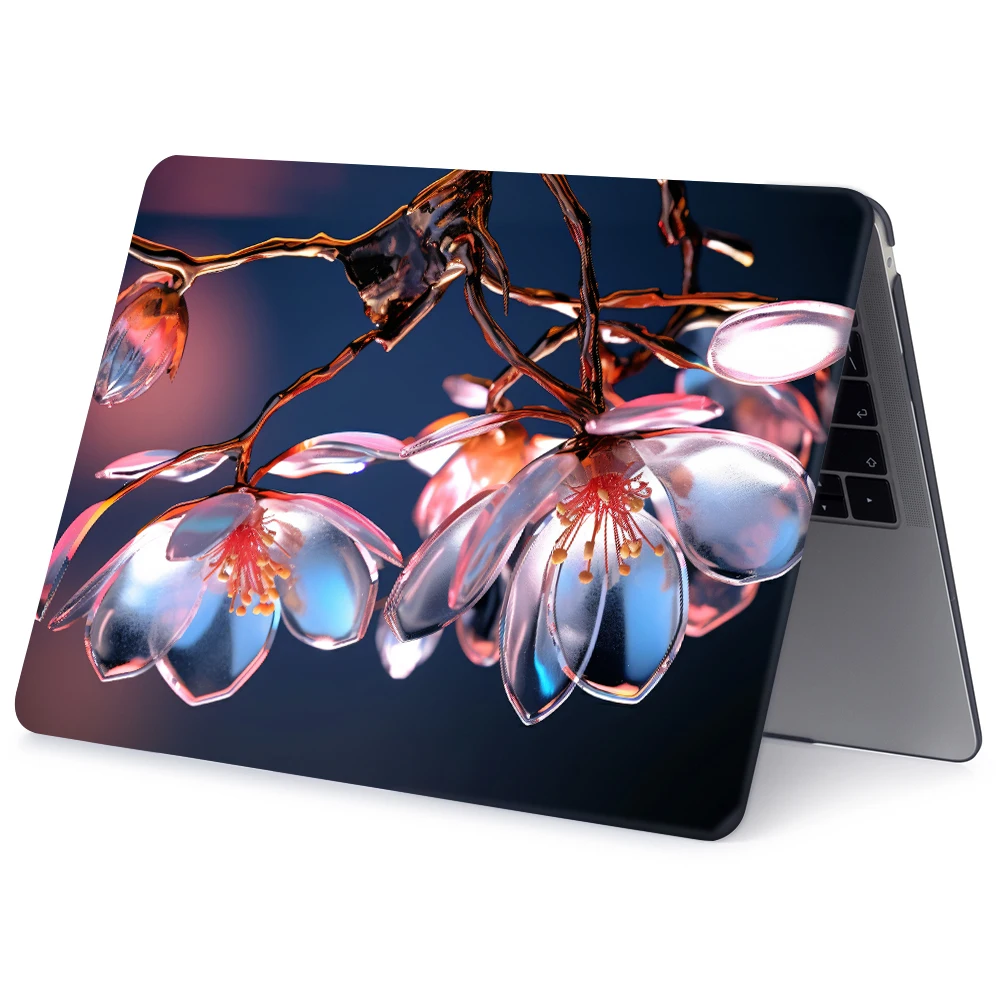 Glass flowers pattern Laptop Case for MacBook Pro 16 2026 Case A3429 Shell for MacBook Neo13 Air 15 2025 Pro 14 M4 Print Case