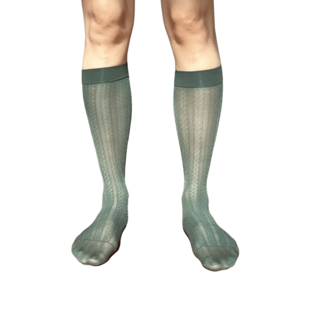 

Strip Men's Ultra-Thin Socks Transparent Ultra-thin Below Knee Calf Stockings Breathable Nylon Mid-tube Stocking Office