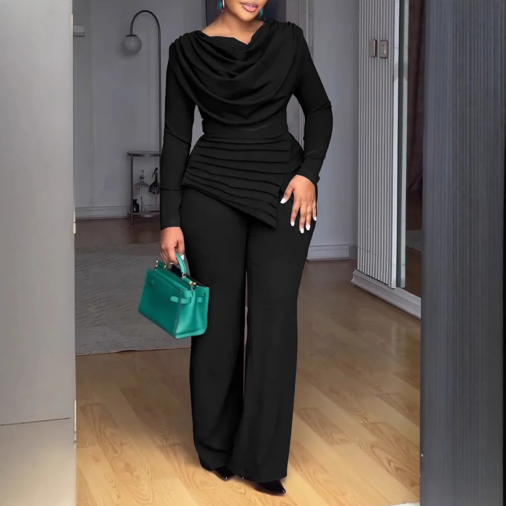 Jumpsuits Women One Piece Full Sleeve Pile Collar Long Pants High Waist Rompers Y2k Streetwear Jumpsuit Irregular Summer 2026