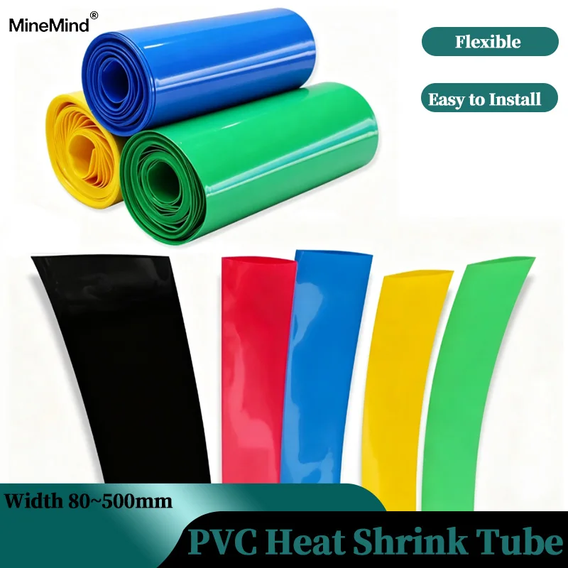 1M PVC Heat Shrink Tube for Width 80mm ~ 500mm 18650 Lipo Battery Pack Film Insulation Waterproof Cable Sleeve Wrap Protector