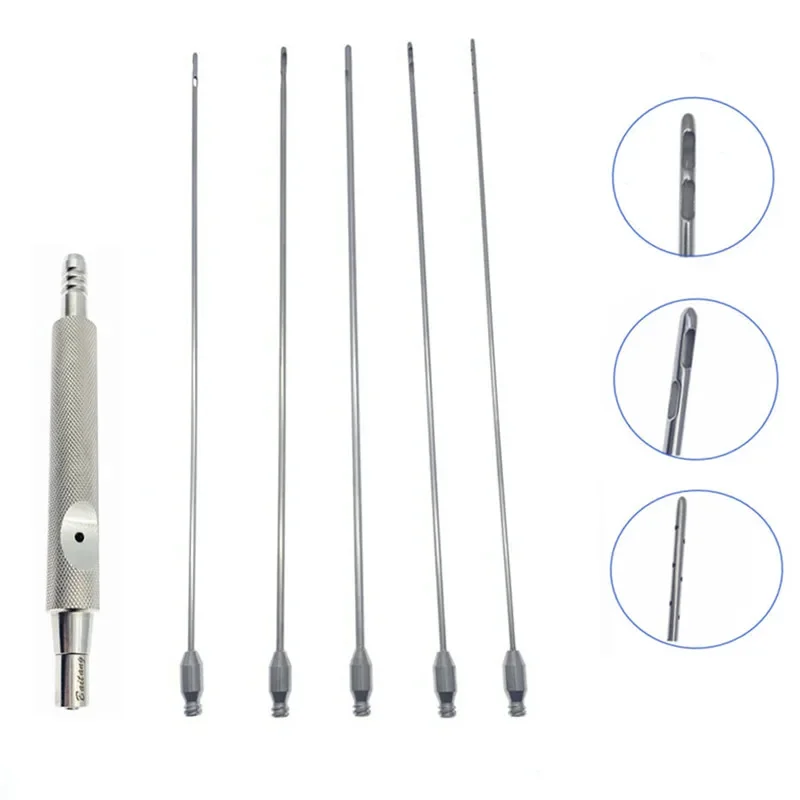 

Liposuction Cannulas set Fat Aspiration Cannulas Stainless Steel Liposuction Tools Equipment With/no Handle