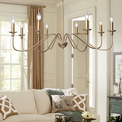 Candelabros de hierro americanos, luces modernas, sencillas y lujosas, para sala de estar, cocina, comedor, dormitorio y estudio, 8 unidades
