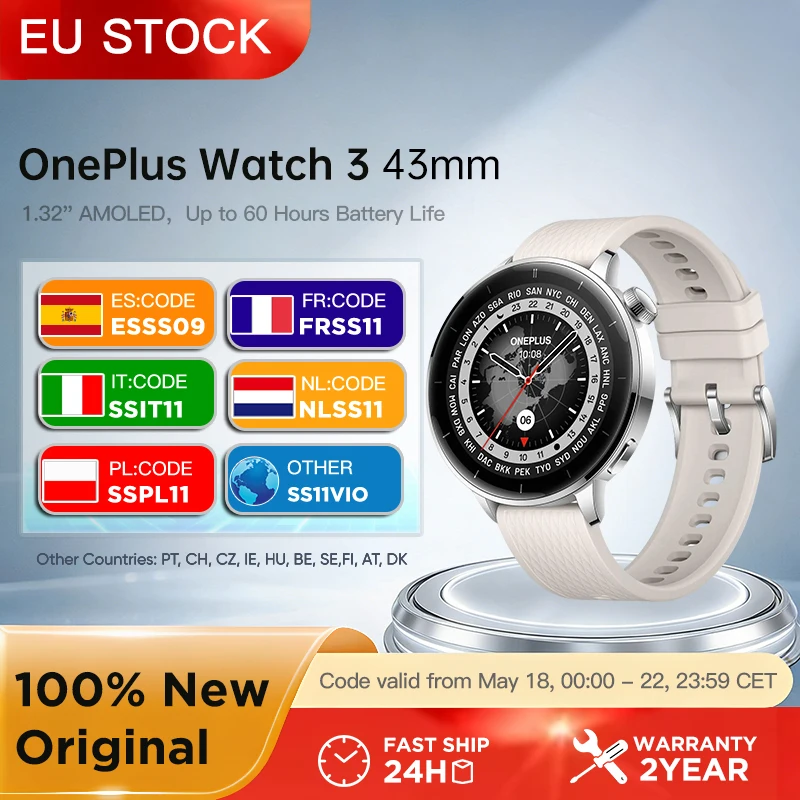 Versión Global del Reloj Inteligente OnePlus Watch 3 de 43 mm con Pantalla AMOL…