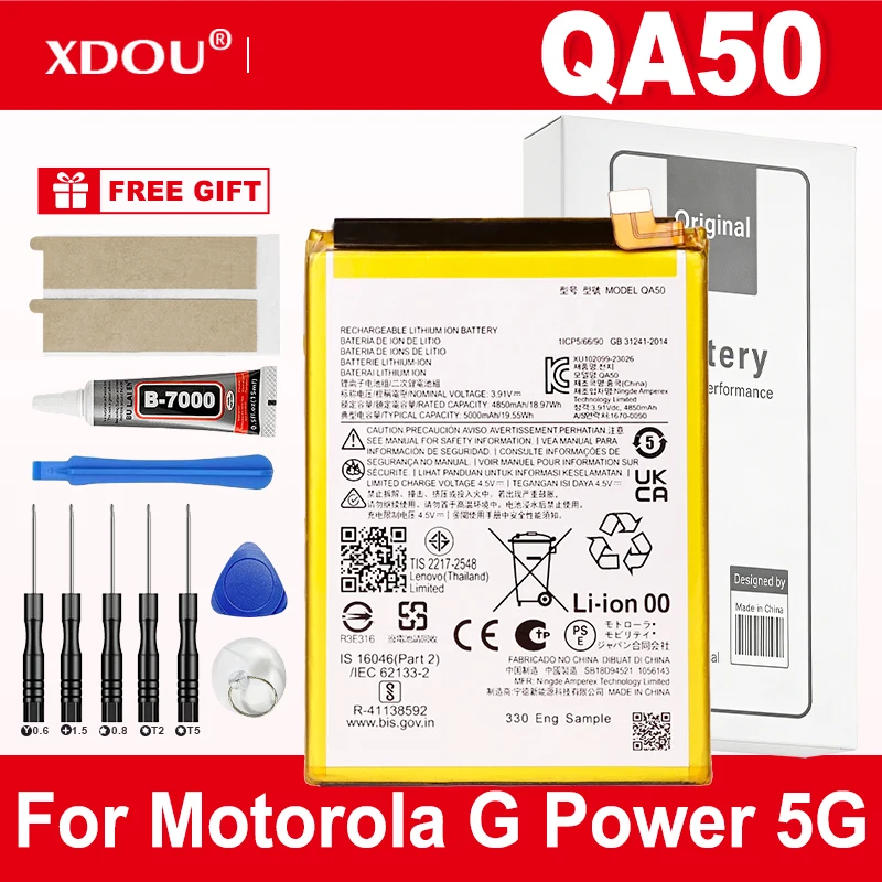 

Совершенно новая батарея QA50 5000 мАч для Motorola G Power 5G 2024, аккумуляторы для мобильных телефонов + инструменты