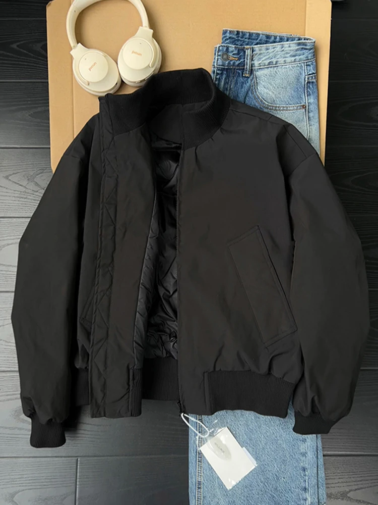 

Утепленная черная мужская зимняя куртка-пилот в американском стиле, теплая повседневная рабочая куртка из хлопка и полиэстера для молодежи