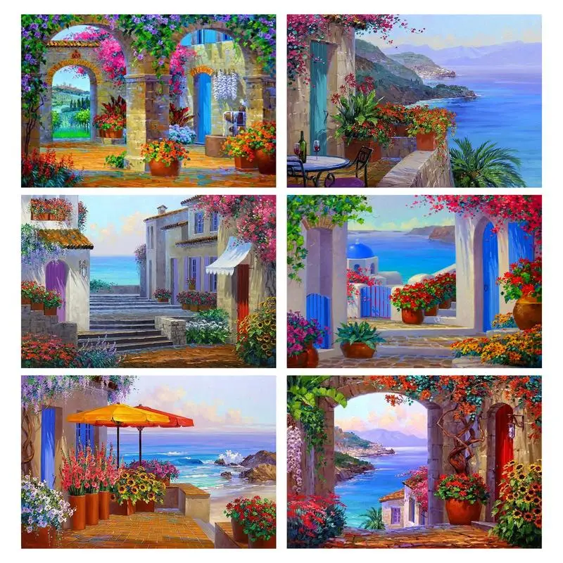 

PhotoCustom Paint By Numbers For Adult Flower Garden With Frame Diy Painting By Numbers On Canvas Art Home Decor