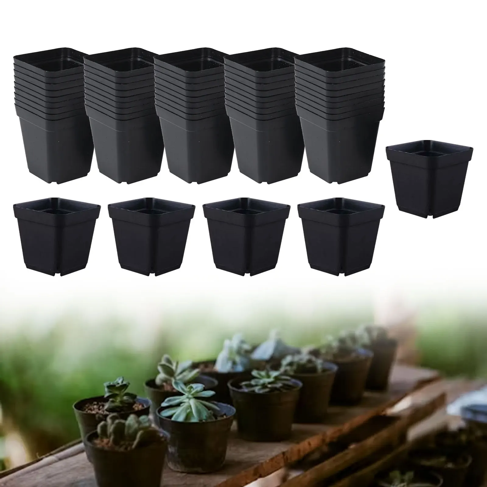 

50Pcs Nursery Pots Seedling Nursery Transplanting Planter Seedling Flower Plant Container for Balcony Window Sill Garden Room