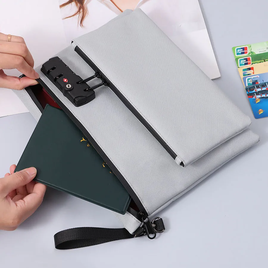 

Дорожная сумка для хранения с паролем, файлами, сертификаты для кредитных карт, безопасная сумка, водонепроницаемая сумка для хранения с защитой от запаха