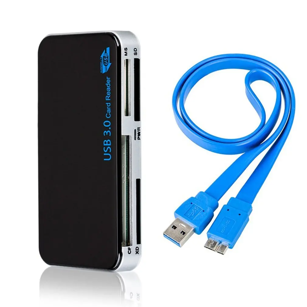 Adaptador de lector de tarjetas múltiples USB 3,0 todo en 1, lector de tarjetas USB de alta velocidad de 5Gbps para tarjetas digitales seguras TF SD XD CF