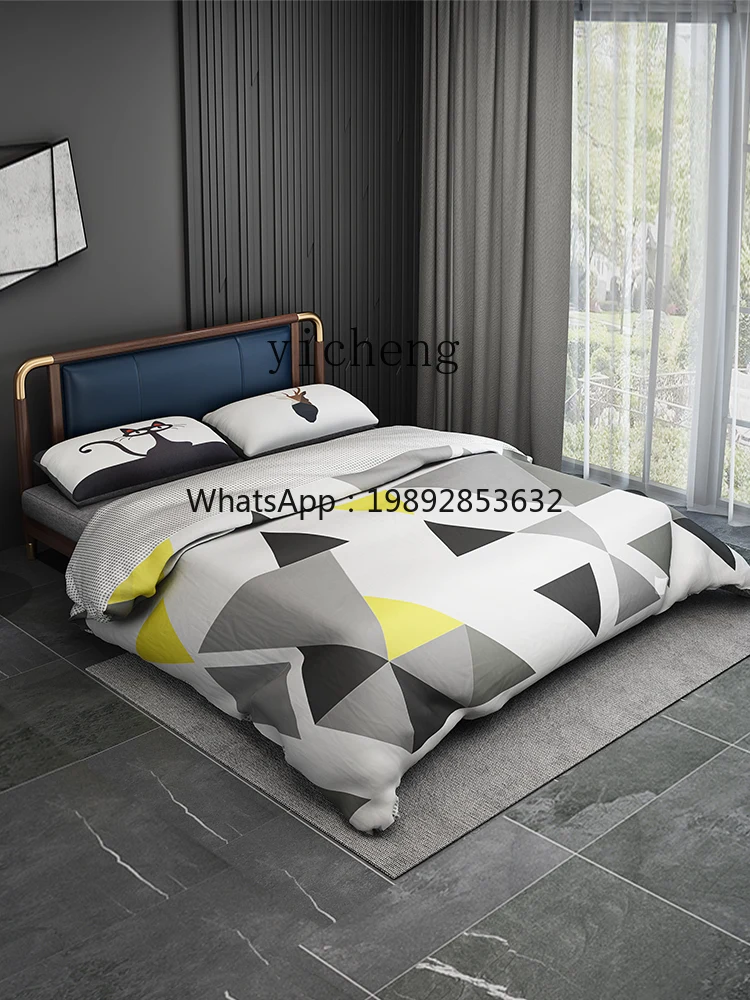 HYS-cotton and linen light luxury sofa bed living room sitting and lying multi-functional push-pull foldable double dual-use