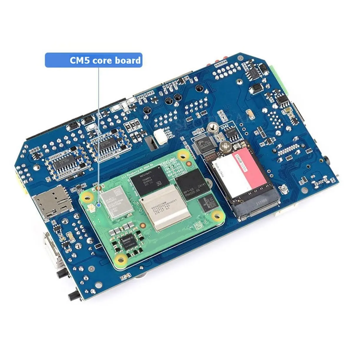 618 Mega Sale Gigabit 2.5G Dual-Port Fanless Mini PC Box for Raspberry Pi CM5,Dual 4K Display Output,4G/5G Network, EU Plug