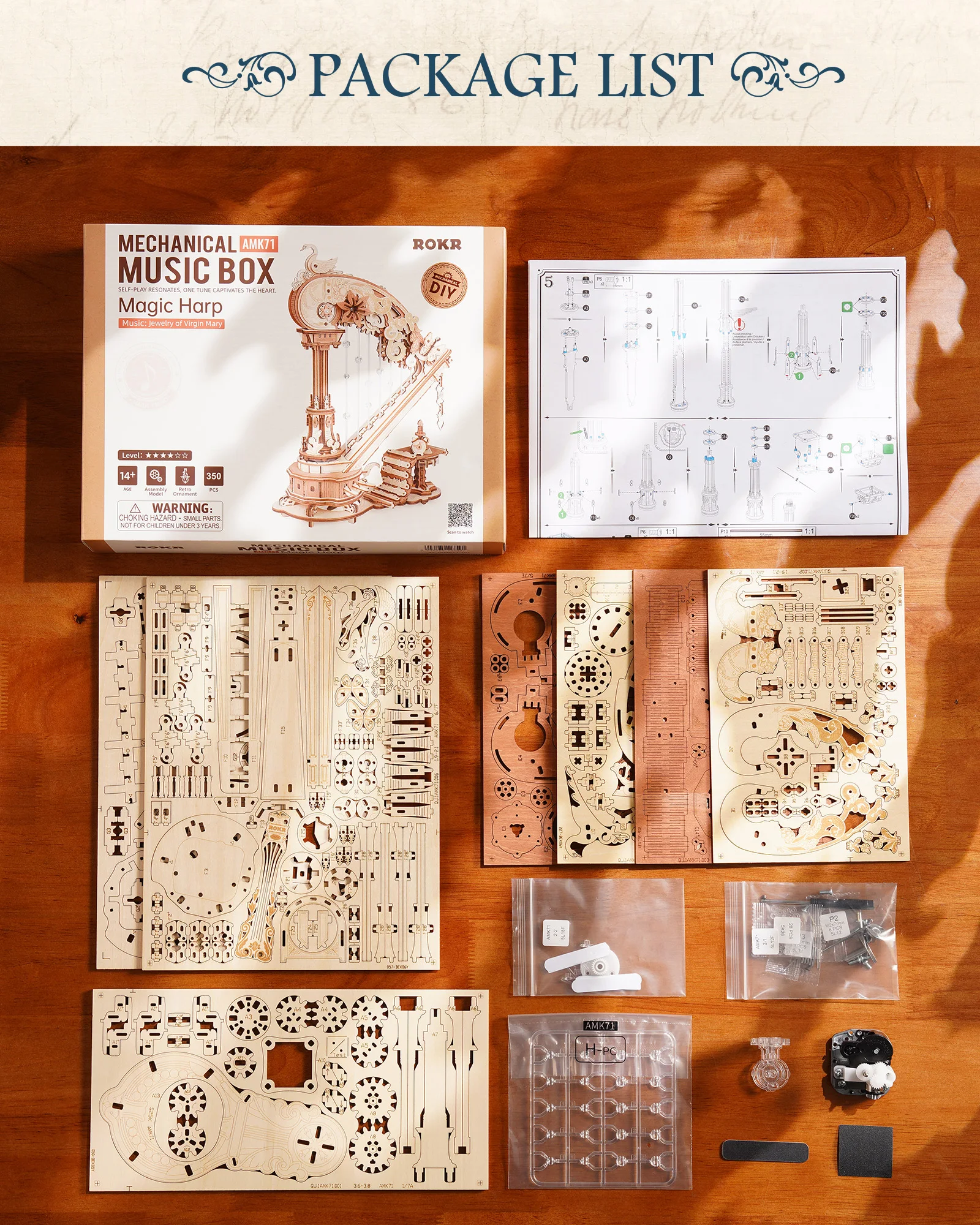 Wooden Harp Music Box Kit — image 5