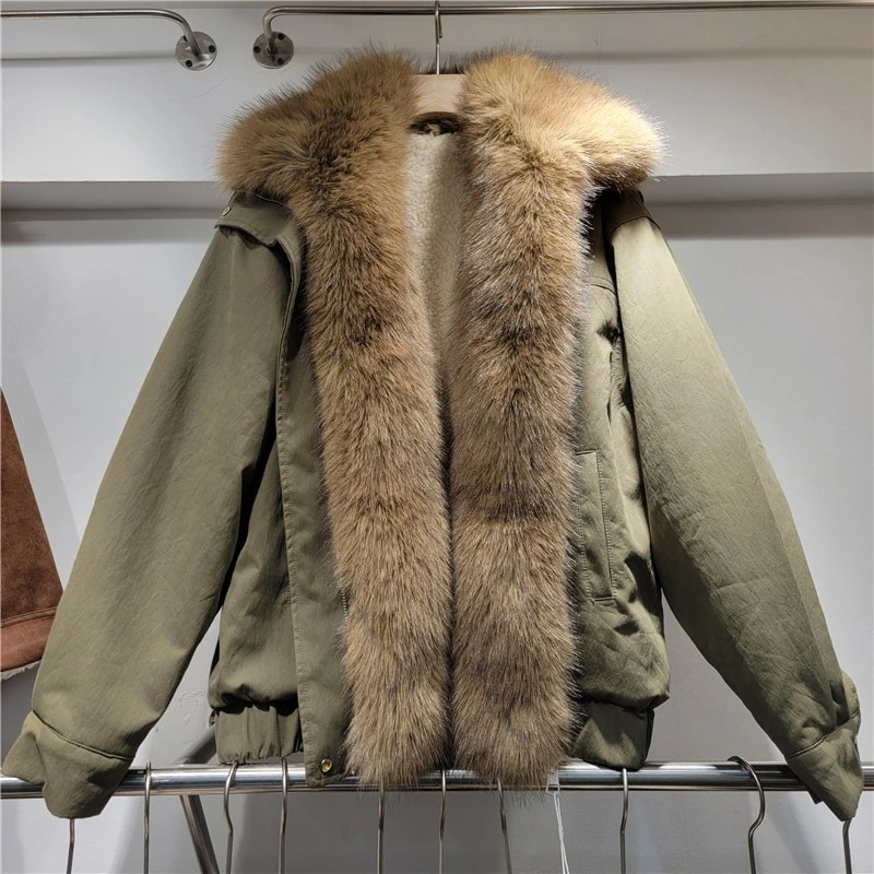 

Популярное новое утолщенное пальто на меховой подкладке, осенне-зимнее женское мягкое пальто с воротником из искусственного меха, свободная куртка-парка в стиле ретро с отложным воротником