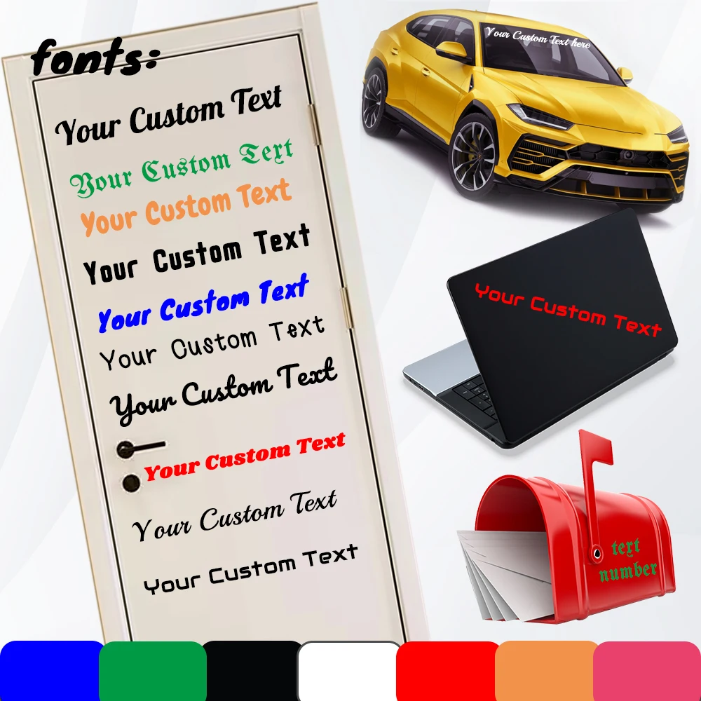 1Pc Custom Vinyl Car Stickers, 4*32 Inch Personalized Your Text Stickers Banner for Car, Truck, Pickup Truck, Van, SUV, Sedan