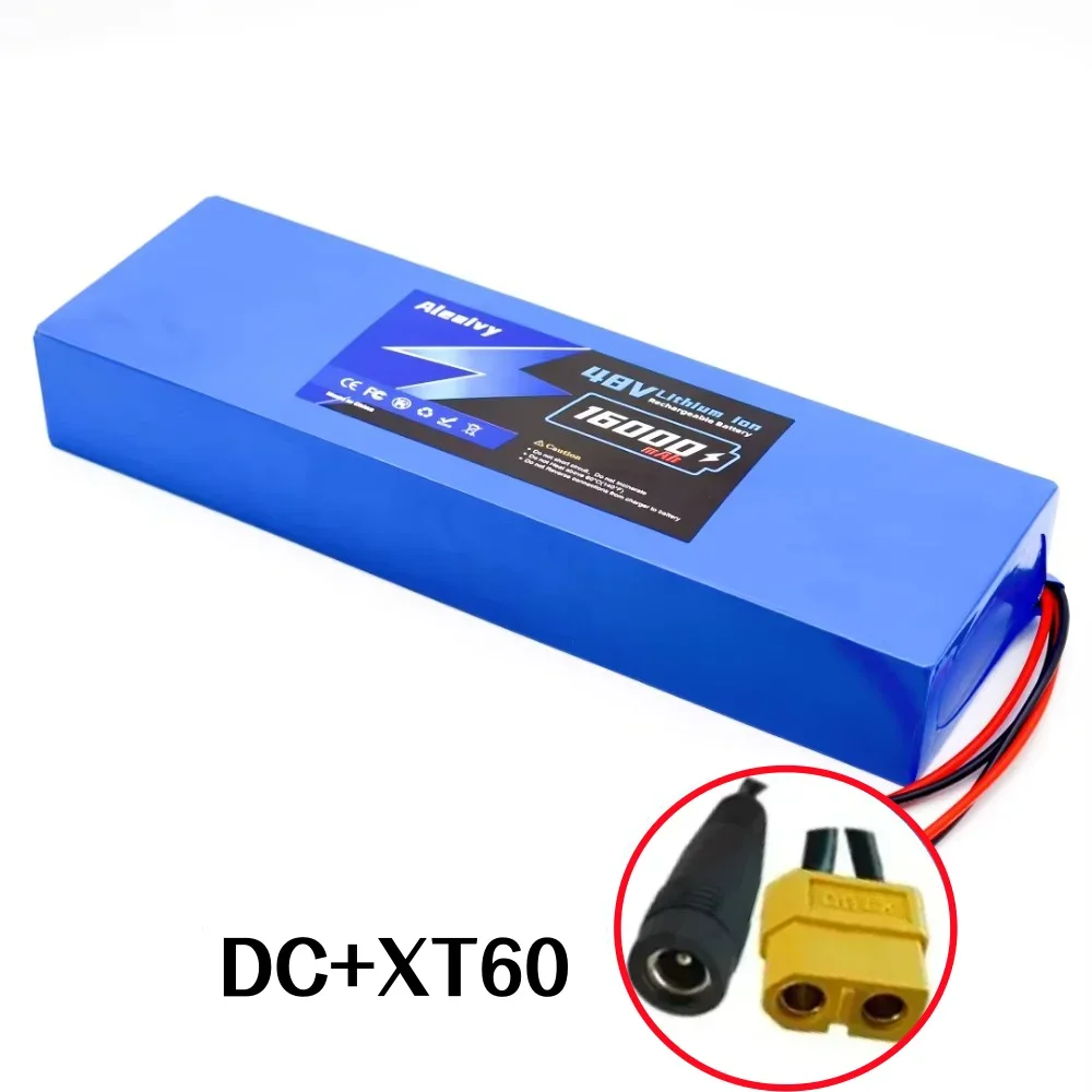 Oplaadbare 48V lithiumbatterij 16000mAh 13S5P met 15A BMS, batterijpakket met hoge capaciteit voor hoverboard skateboard longboard