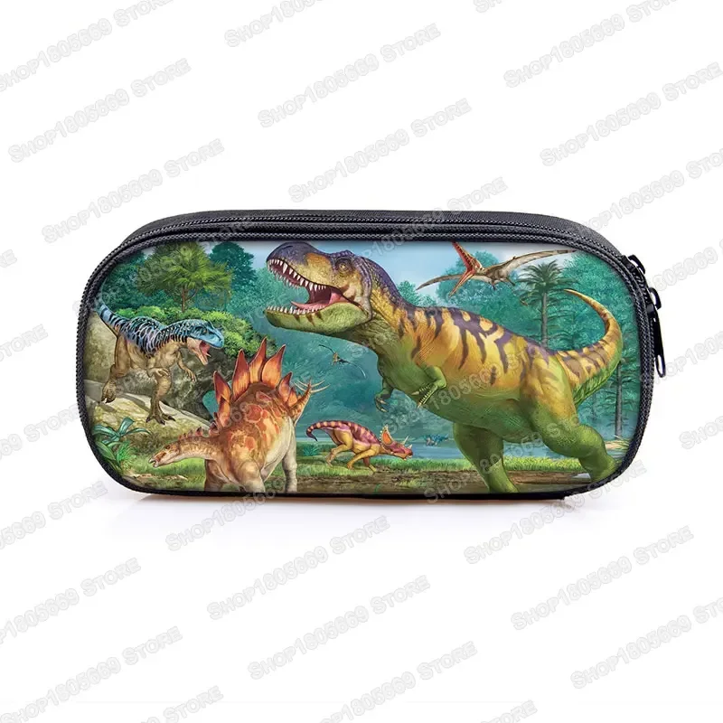 Estuches de cosméticos con estampado de dinosaurio, caja de lápices, niños, niñas, T. Bolsas de lápices Rex para niños, estuche escolar, bolsa