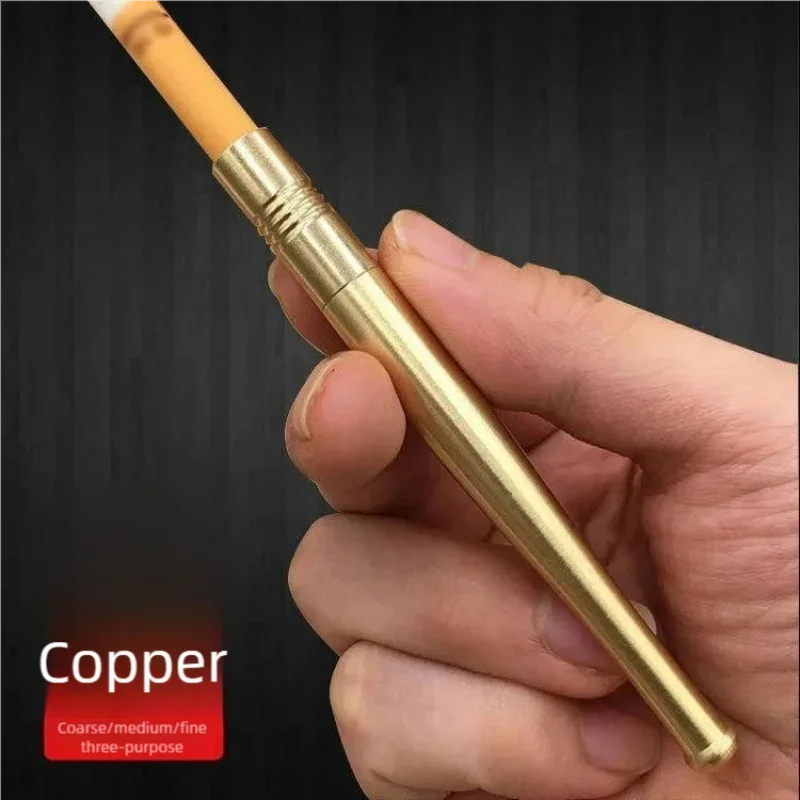 Boquilla de filtro de cobre puro; núcleo de filtro metálico desmontable para varilla de fumar; punta de filtro de latón para boquilla.