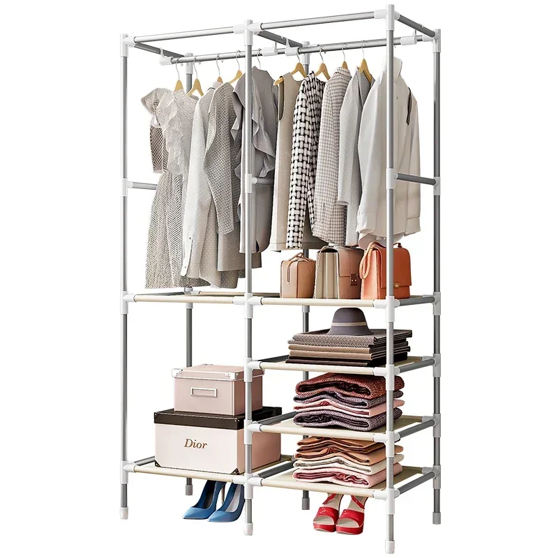 Hanger floor to bedroom clothes storage rack room hanging hanger simple clothes rack household storage rack small wardrobe