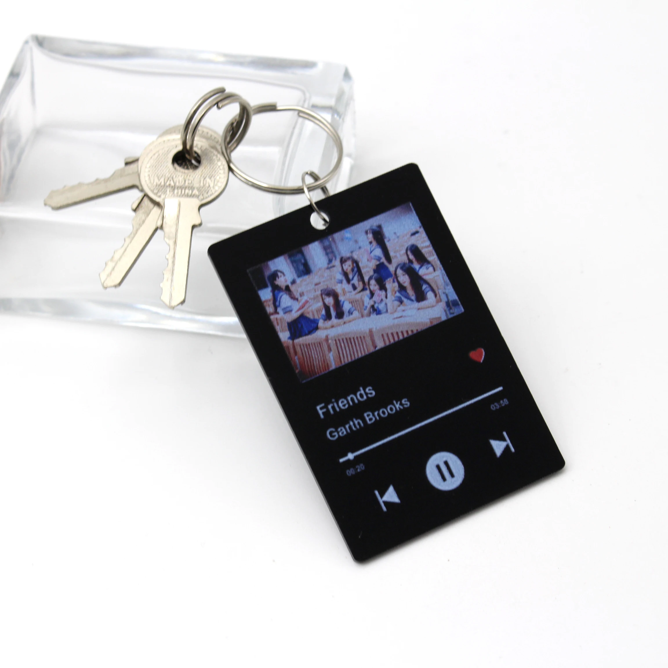 

Personalized Custom Acrylic Spotify Keychain Scan Code Music Song Singer Name Album Cover Custom Keyring Women Men Photo Gifts