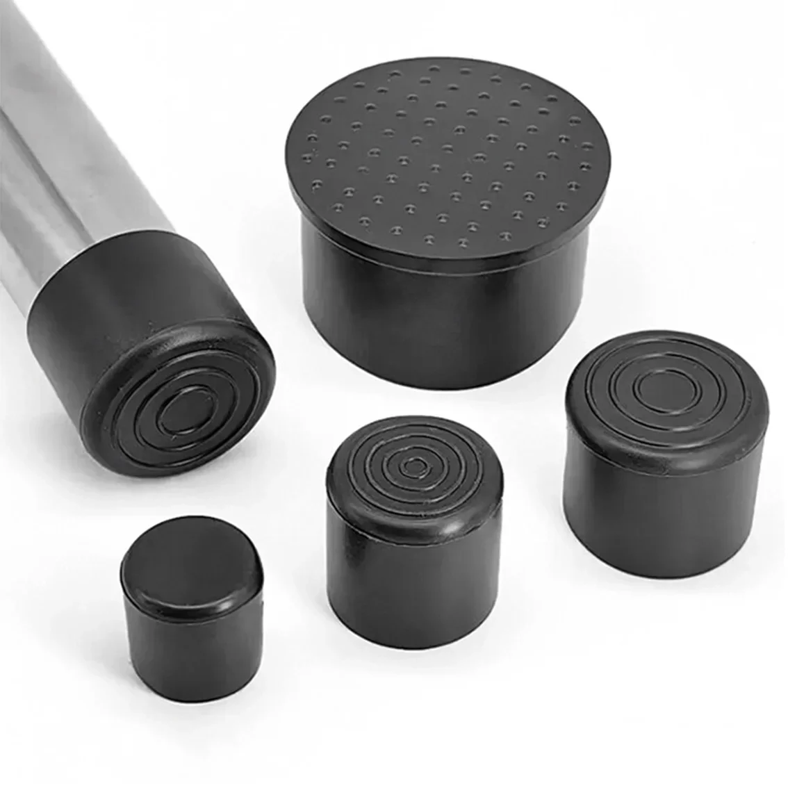 1~10pc 6-63mm Black PVC Chair Leg Round Caps Table Furniture Feet Pipe Tubing End Cover Socks Plug Floor Protection Non-Slip Pad