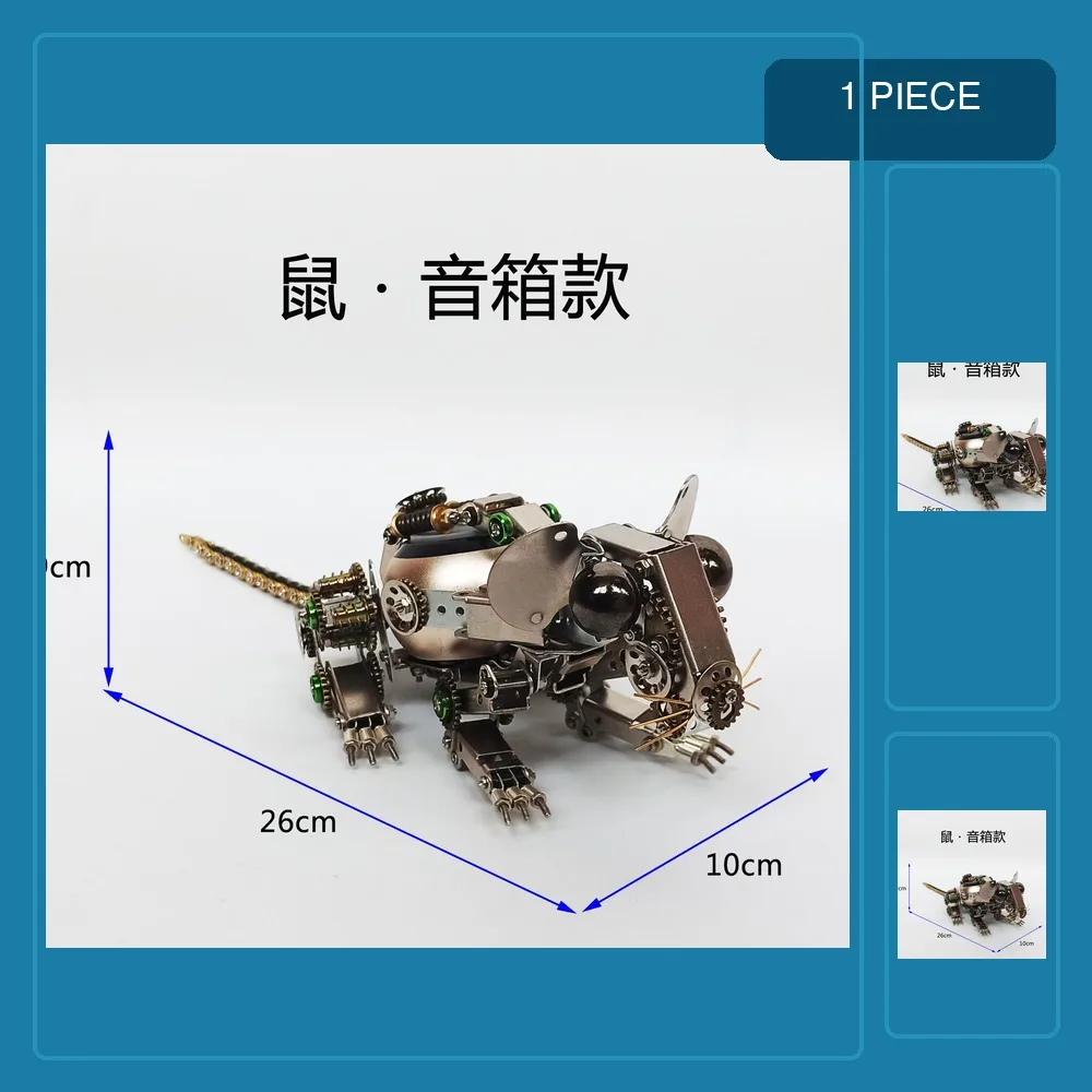3d diy rabbit mouse difficult hand-assembled metal mechanical assembly model ornaments precision animal gift