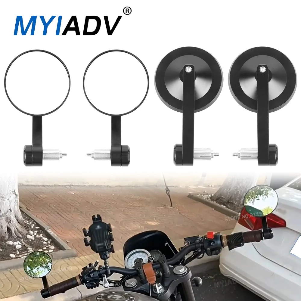 

Motorcycle 7/8" 22mm Handlebar Rear Mirror Universal Round Side Rearview Mirrors Accessories For Yamaha For Honda For Kawasaki