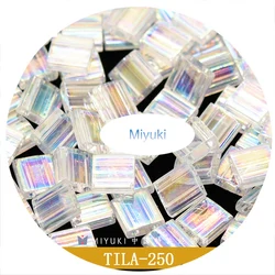 Japan Original Tila Beads 5*5*1.2mm Miyuki Square Diplopore Beads Transparent Series Beads For Glass Jewelry