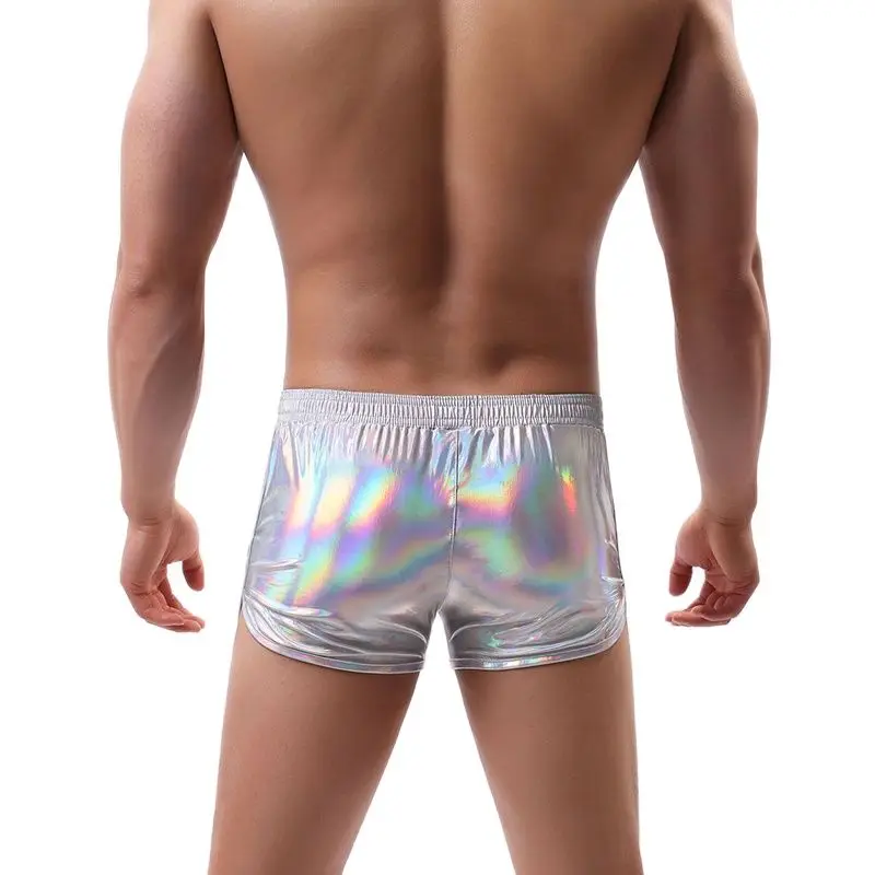 Calzoncillos de imitación de cuero para Hombre, Ropa Interior Masculina, calzoncillo Gay, Shinny, Cueca